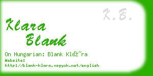 klara blank business card